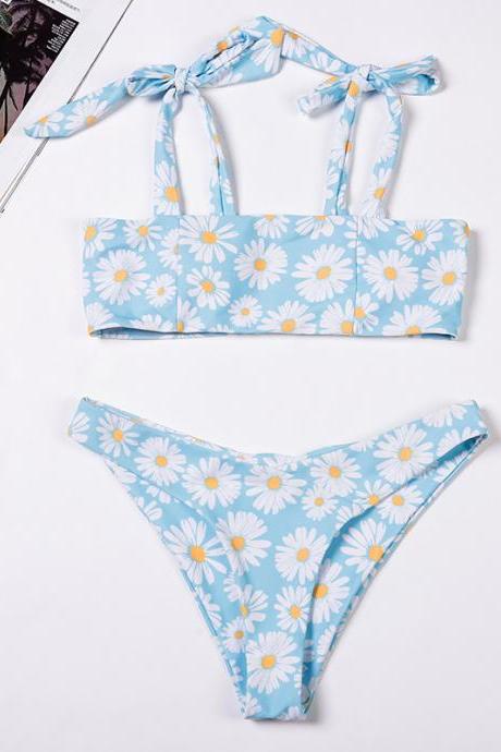 Women's Sexy Split Print Bikini Swimsuit