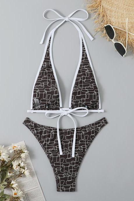 Sexy printed split bikini swimsuit swimsuit girl swimsuit