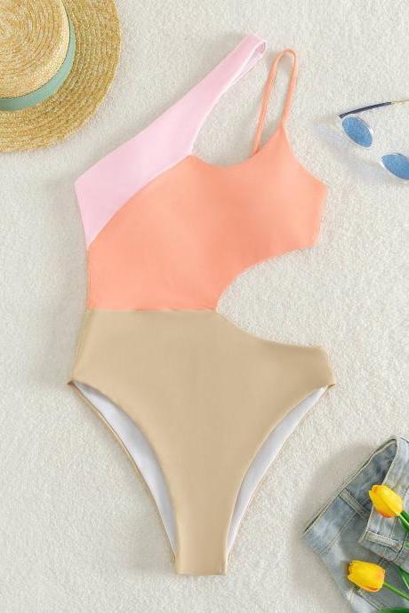 Style Of One-piece Sexy Contrasting Color Women's Swimsuit