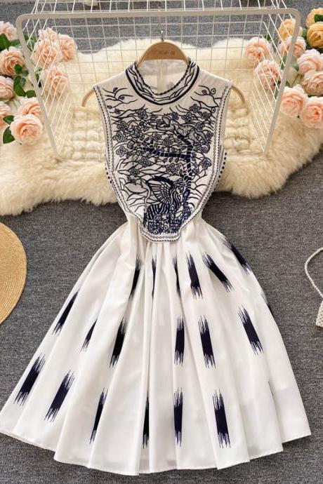 Palace Style Small Dress, High-end Women&amp;#039;s Clothing, Retro Heavy Industry Embroidery, Slim Fitting Short Dress, Women