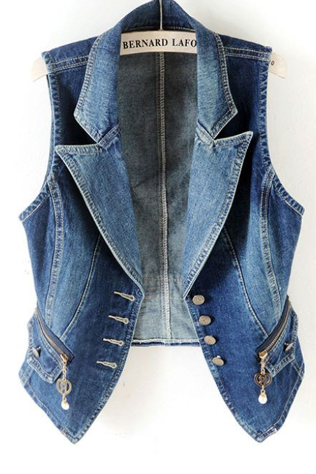Denim Vests Female Spring And Autumn Foreign Style Matching Slim 2023 Explosion Wearing Korean Version Of Short Clip