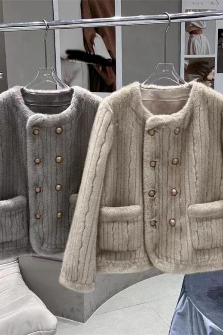 Coat Women Winter 2023 Fur One Lamb Wool Coat