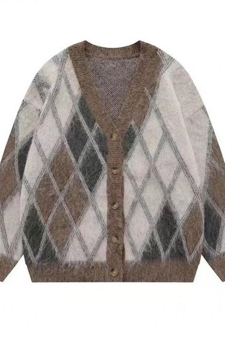 Autumn And Winter Loose Lazy Wind Design Sense Of Niche Soft Waxy Knitted Cardigan Coat