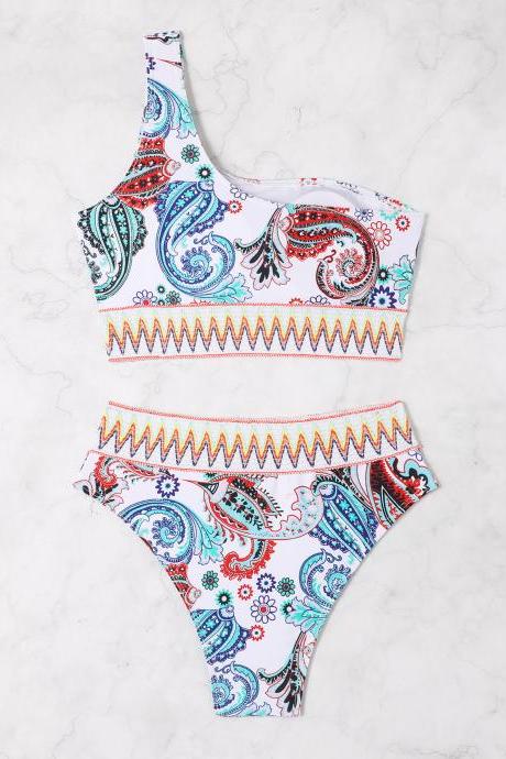 Sexy Print Split Bikini Swimsuit For Women
