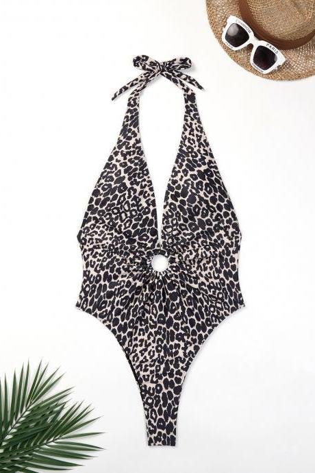 Cute Leopard One Piece Bikini Swimwear Bathsuit Bikini