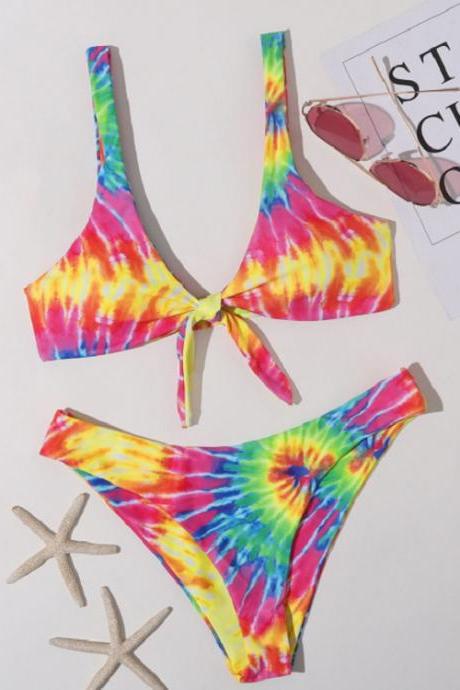 Colorful Two Pieces Swimwear Bathsuit Bikinis