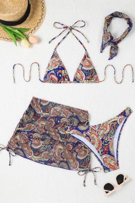 A Four Piece Set Of Headscarves And Aprons Swimwwear Swimsuit
