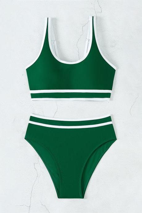 2024 Bikini Swimsuit Two Piece Set High Waist Small Fresh Split Swimsuit For Women