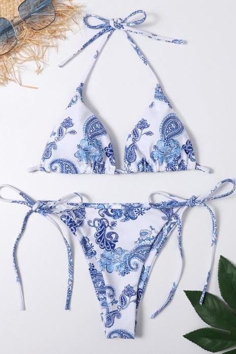 Split Double-sided Printed Swimsuit