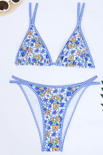 Cute Printed Split Bikini Swimsuit