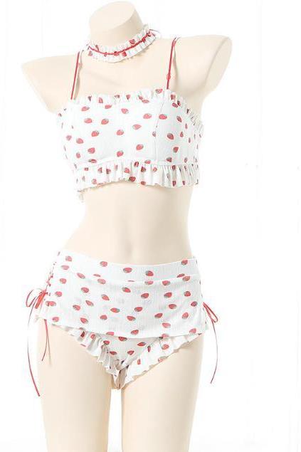 Women Strawberry Swim Dress Strawberry Bikini Is Sweet