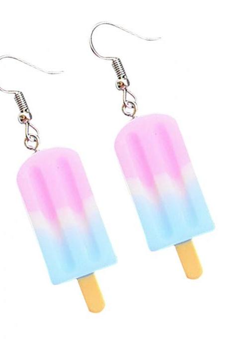 Colorful Popsicle Shaped Drop Earrings For Summer Accessory