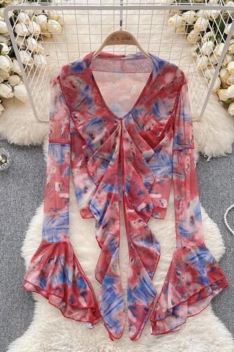 Pastel Tie-dye Bodycon Dress With Adjustable Straps on Luulla