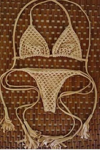 Cute Sexy Brown Net Two Piece Bikini