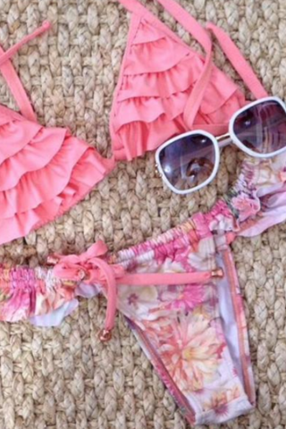 Pink Cute Layered Bikinis