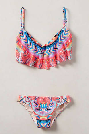Colorful Totem Falbala Two Piece Bikini