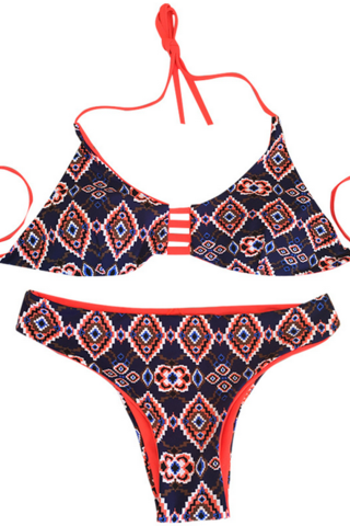 Two Sides Totem Red Black Bikinis Swimwear Bathsuit