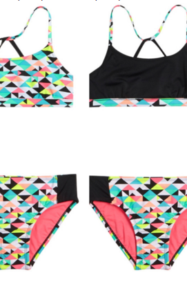 Halter Neck Colorful Geometric Two Piece Bikini
