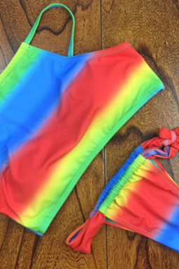 Halter Neck Rainbow Two Piece Bikini