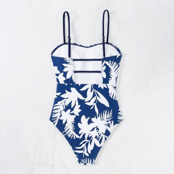 One piece swimsuit for women with slim shoulder straps slim fit and beautiful back printed one-piece swimsuit