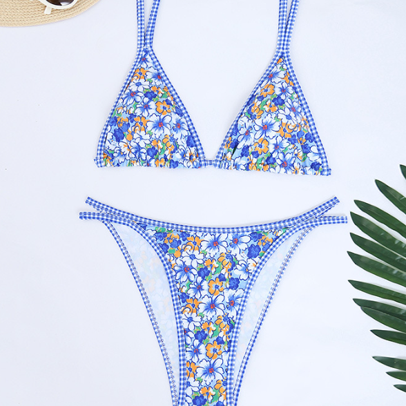 Cute printed split bikini swimsuit 