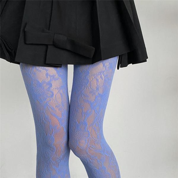 Colored fishing net stockings sweet and cool hollow out pantyhose with bottom silk stockings
