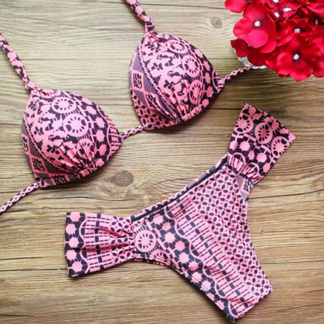 Fashion Geometric Pink Colorful Bikinis on Luulla