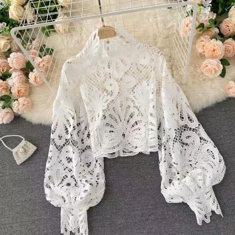 New Sexy Women's Lace Collar Lace Shirt on Luulla