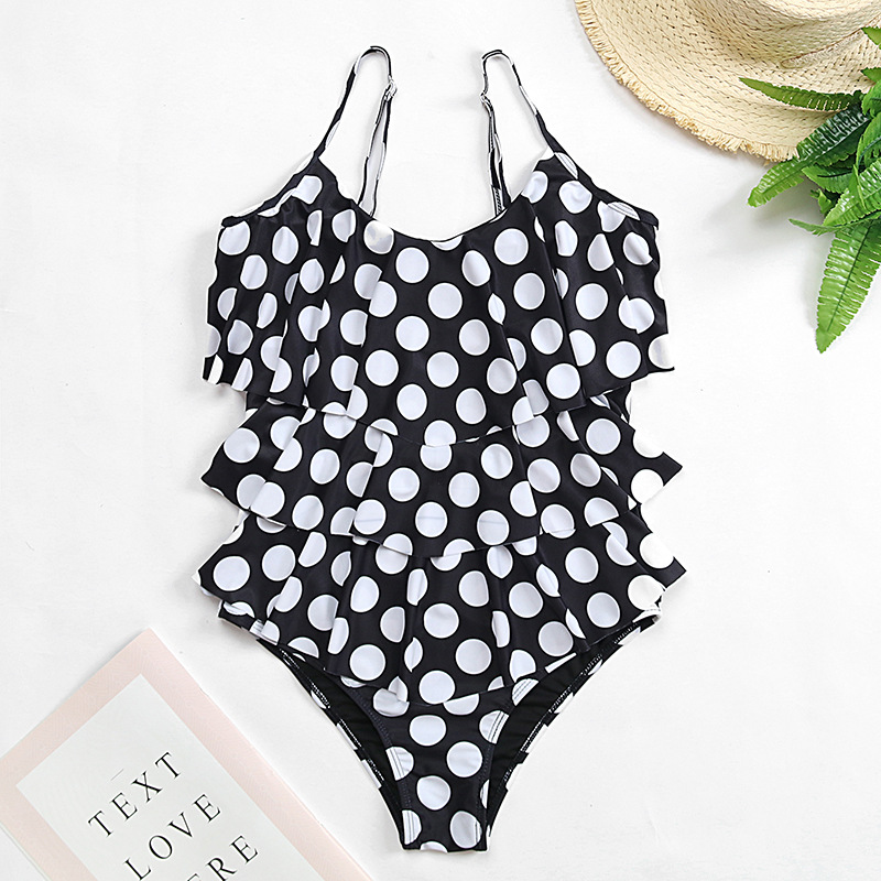 One-piece Cake Slim-fit Bikini Swimwear Bathsuit Dots on Luulla