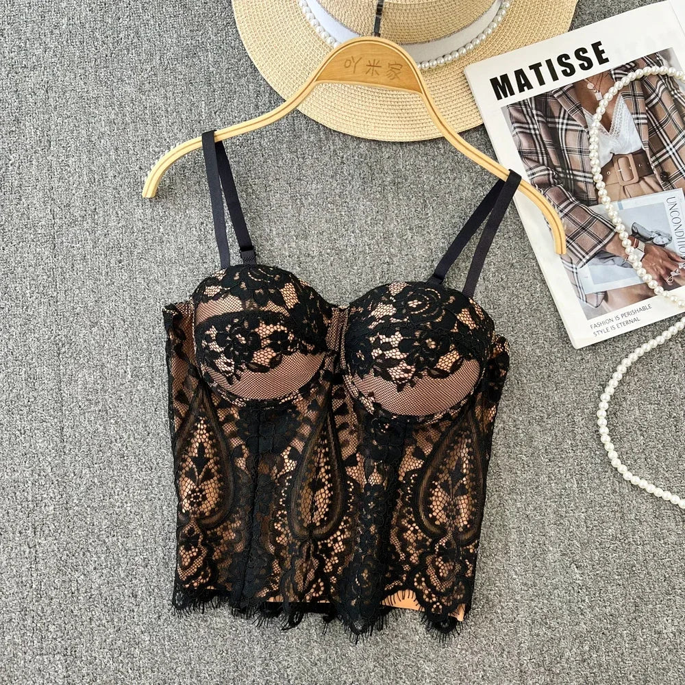Suzie Floral Lace Bustier Top