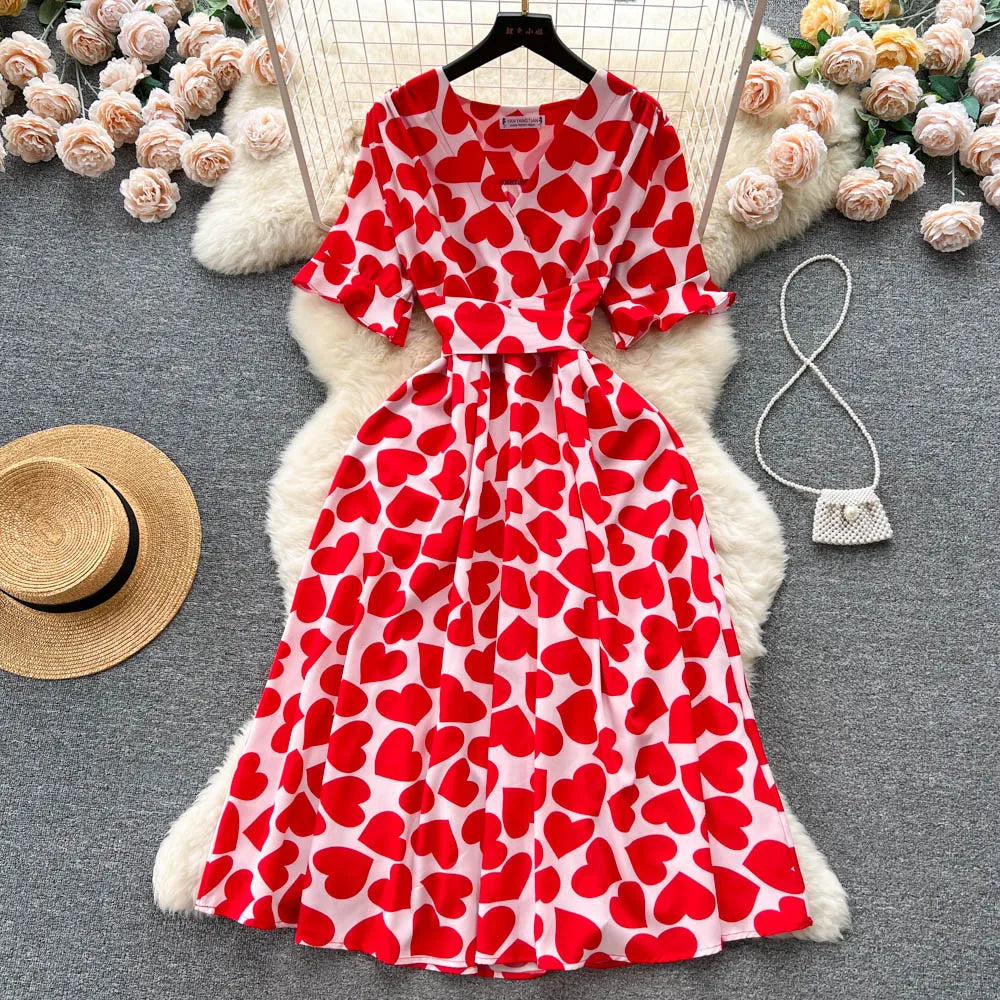 Heart Dress in Pink Red (013)