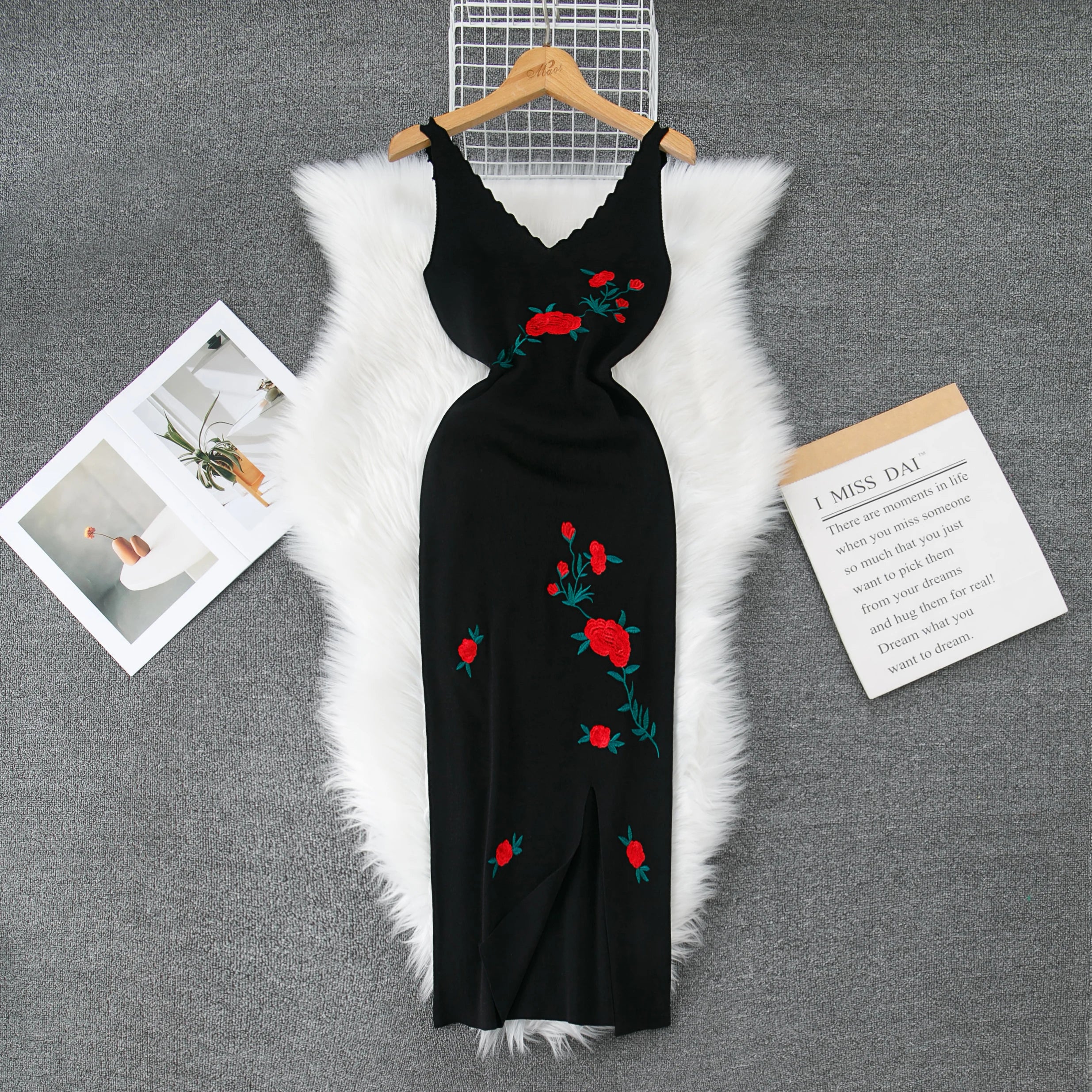 Eliza | Soft Embroidered Sleeveless Midi Dress
