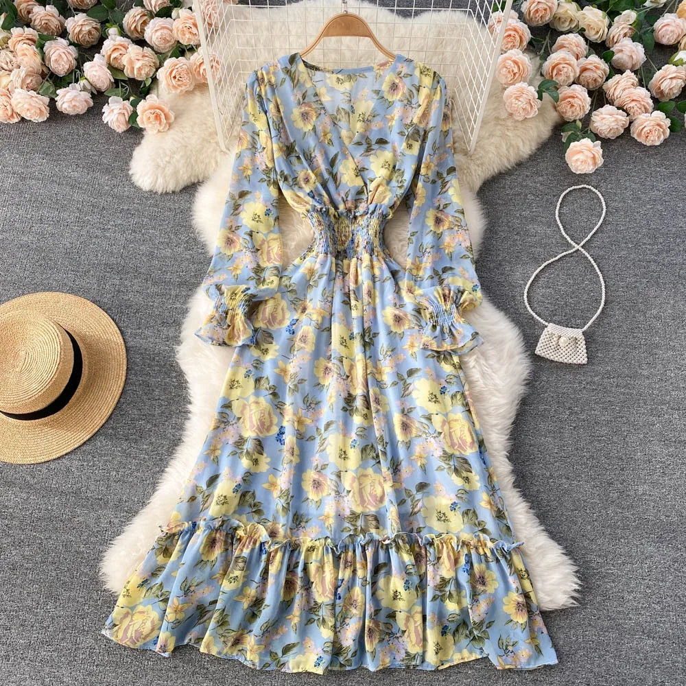 Boho Floral Print Maxi Dress