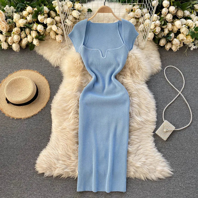 murray Cutout Ribbed Knit Midi Dress - Blue main image 0