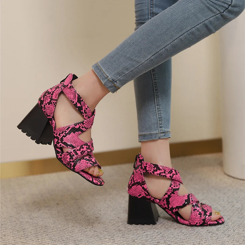 Pinky Cross Punk Black Wedges Sandals Shoes