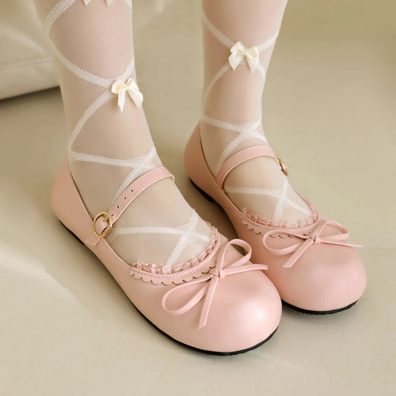 Elegant Pink Mary Jane Ballet Shoes For Girls on Luulla