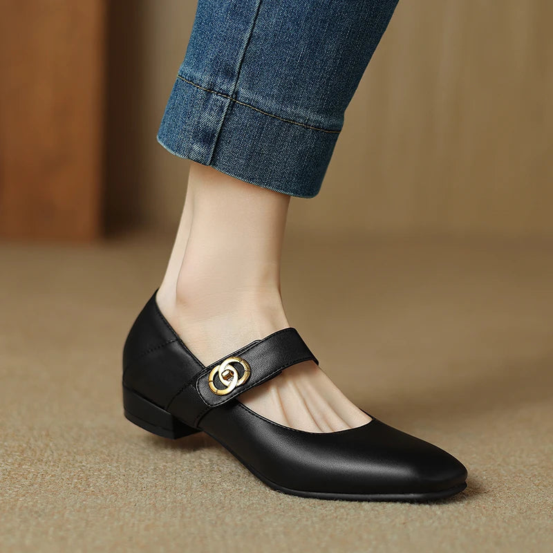 Black Elegant Womens Mary Jane Block Heels on Luulla