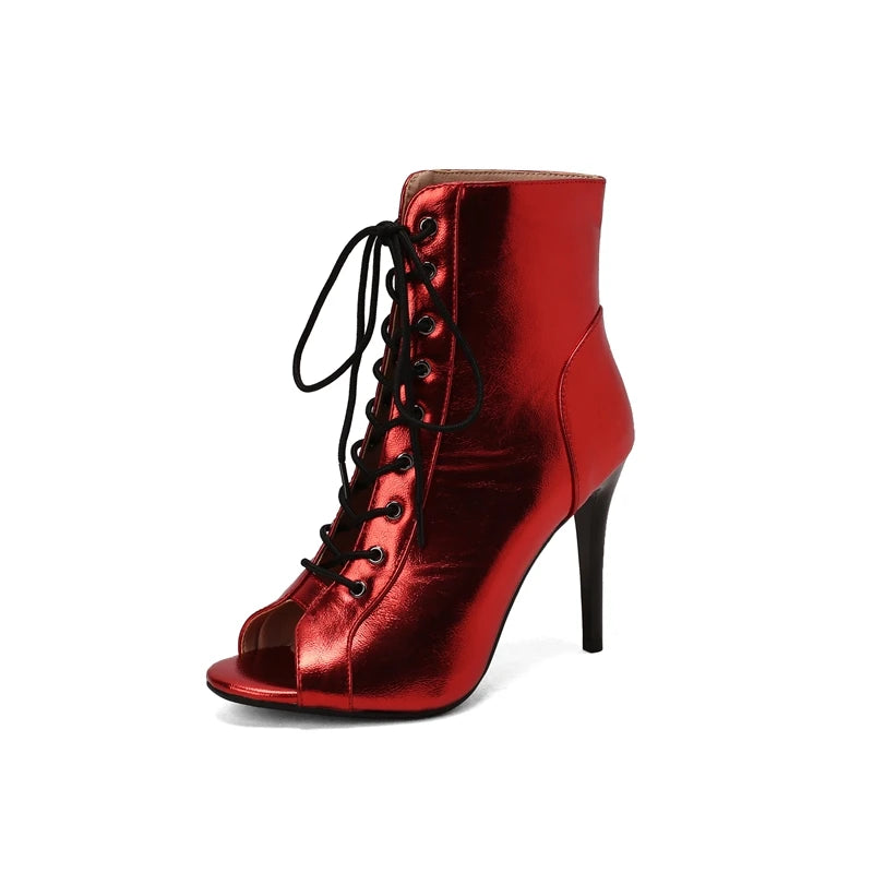 silver lace up boots