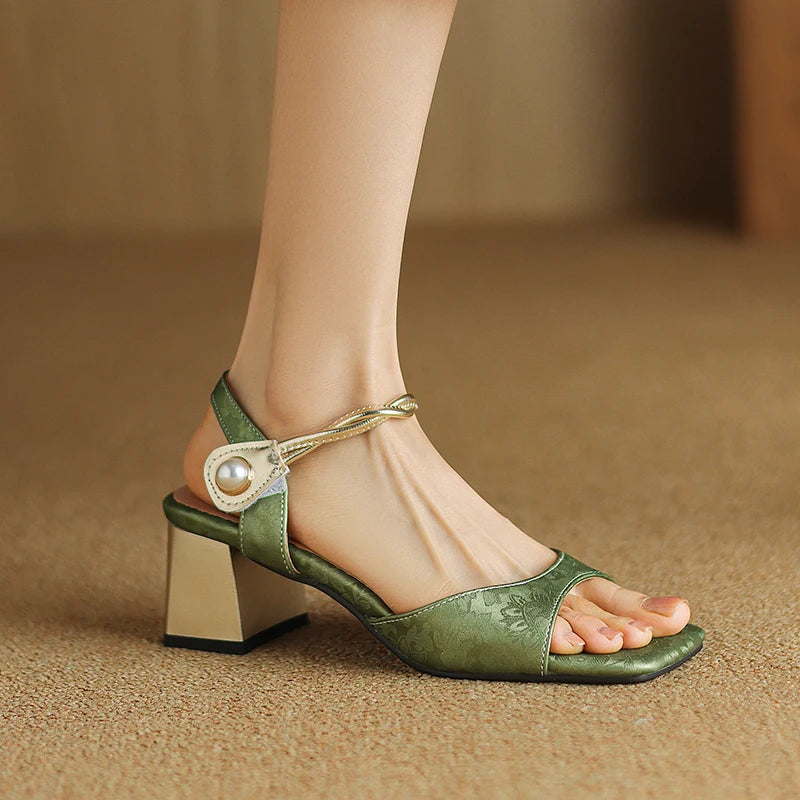 GG  Women's Heeled Sandals Glossy Forest Green main image 0