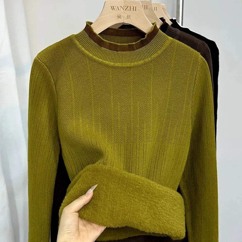Relaxed Cotton Knit Sweater - Smokey Olive