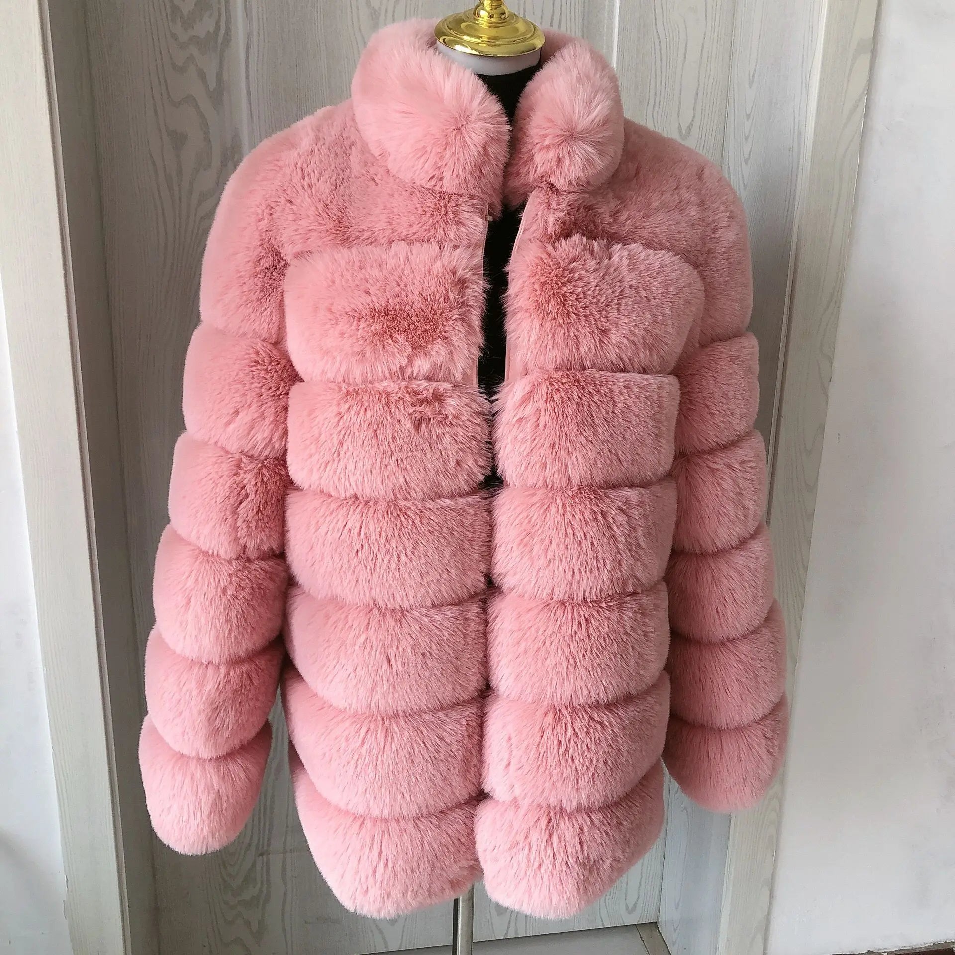Monnalisa Pink Faux Fur Coat main image 1
