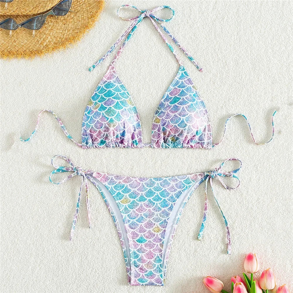 Mermaid Tule Print Aurora Bikini