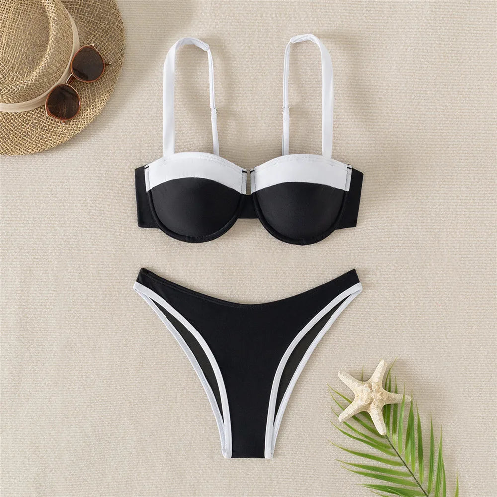 Black And White Pushup Bikini Swimwear on Luulla — free download